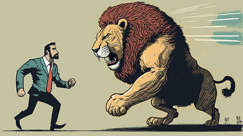 lion human stress